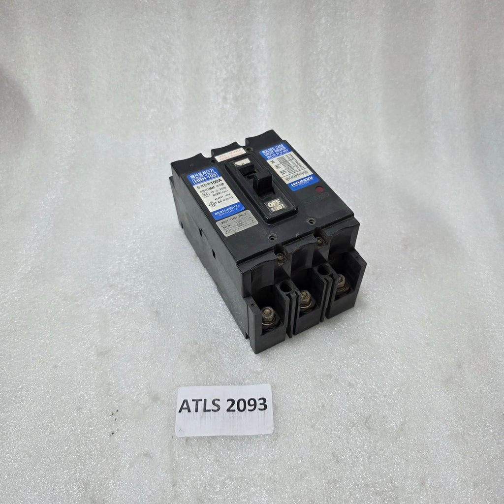 HYUNDAI HBH-103 MOLDED CASE CIRCUIT BREAKER 3P 100A 660V MCCB 18KA