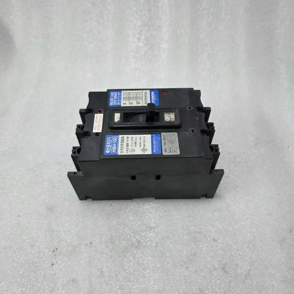 HYUNDAI HBH-103 MOLDED CASE CIRCUIT BREAKER 3P 100A 660V MCCB 18KA