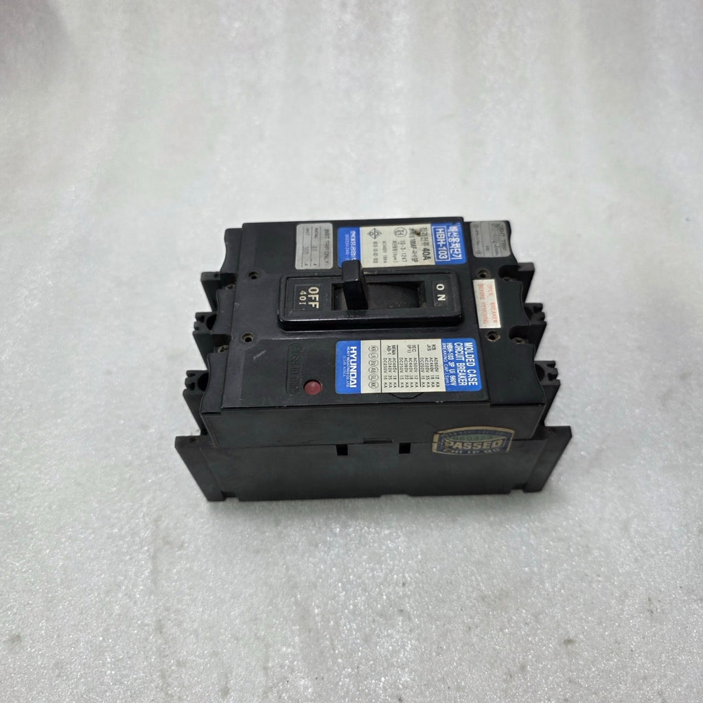 HYUNDAI HBH-103 MOLDED CASE CIRCUIT BREAKER 3P 40A 660V MCCB 18KA INDUSTRIAL PRO