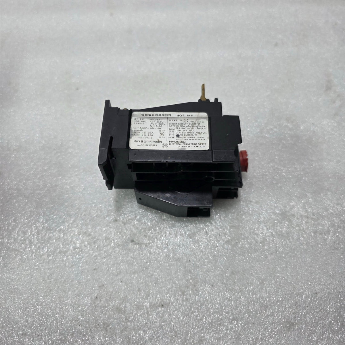HYUNDAI HOR 1K 8 / HOR 1K8 THERMAL OVERLOAD RELAY 5A – 8A 1NO+1NC Up to 660V AC