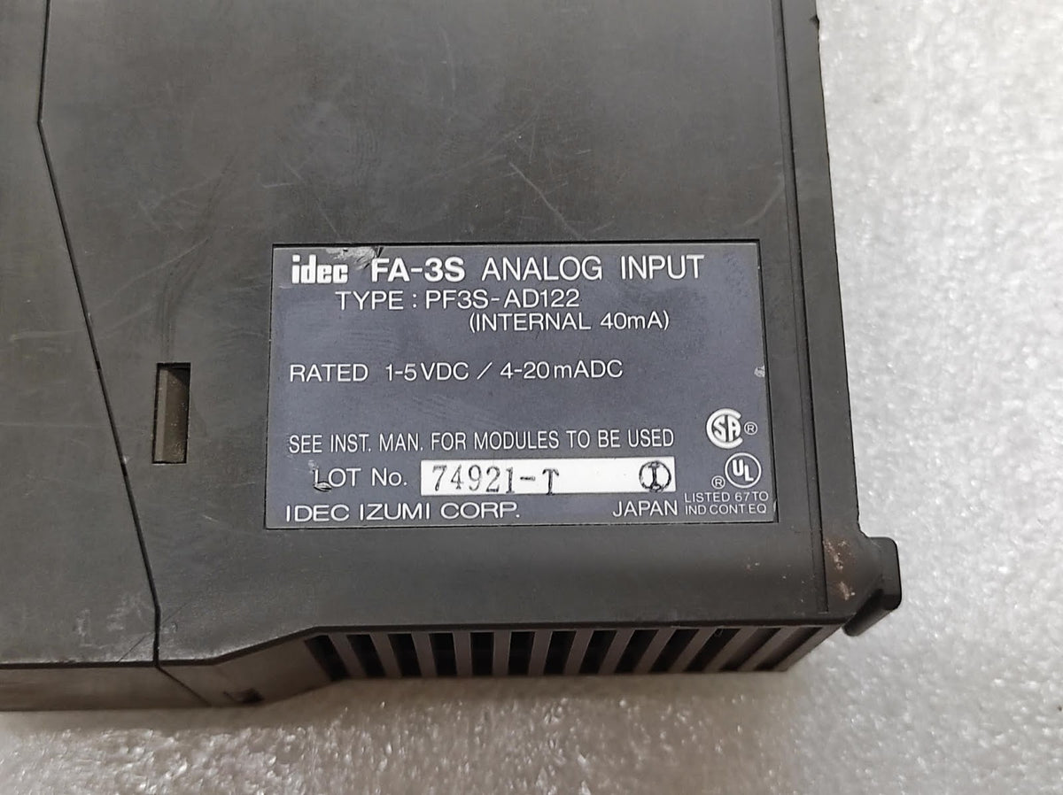 IDEC PF3S-AD122 ANALOG INPUT MODULE