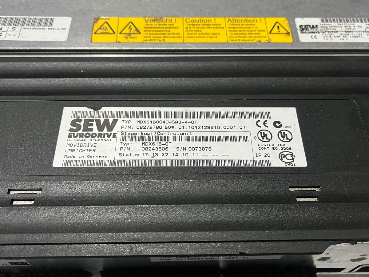 SEW EURODRIVE MDX61B0040-5A3-4-OT INVERTER DRIVE 08279780 CONTROL UNIT MDX61B-00