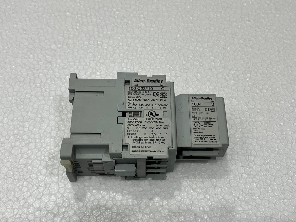ALLEN BRADLEY CAT 100-C23-10 32A MAGNETIC CONTACTOR COIL VOLTAGE 230V 100-F