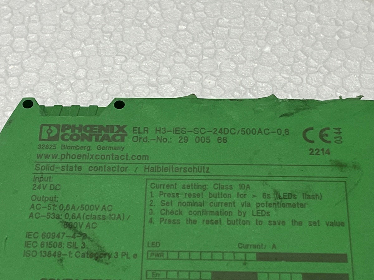 PHOENIX CONTACT ELR H3-IES-SC-24DC/500AC-0.6 HYBRID MOTOR STARTER 29 005 66