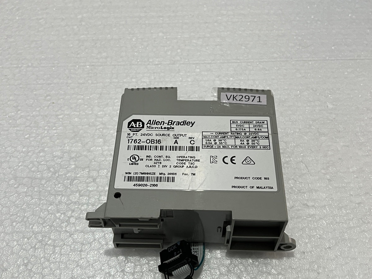ALLEN BRADLEY CAT 1762-OB16 SER A SOLID STATE OUTPUT MODULE
