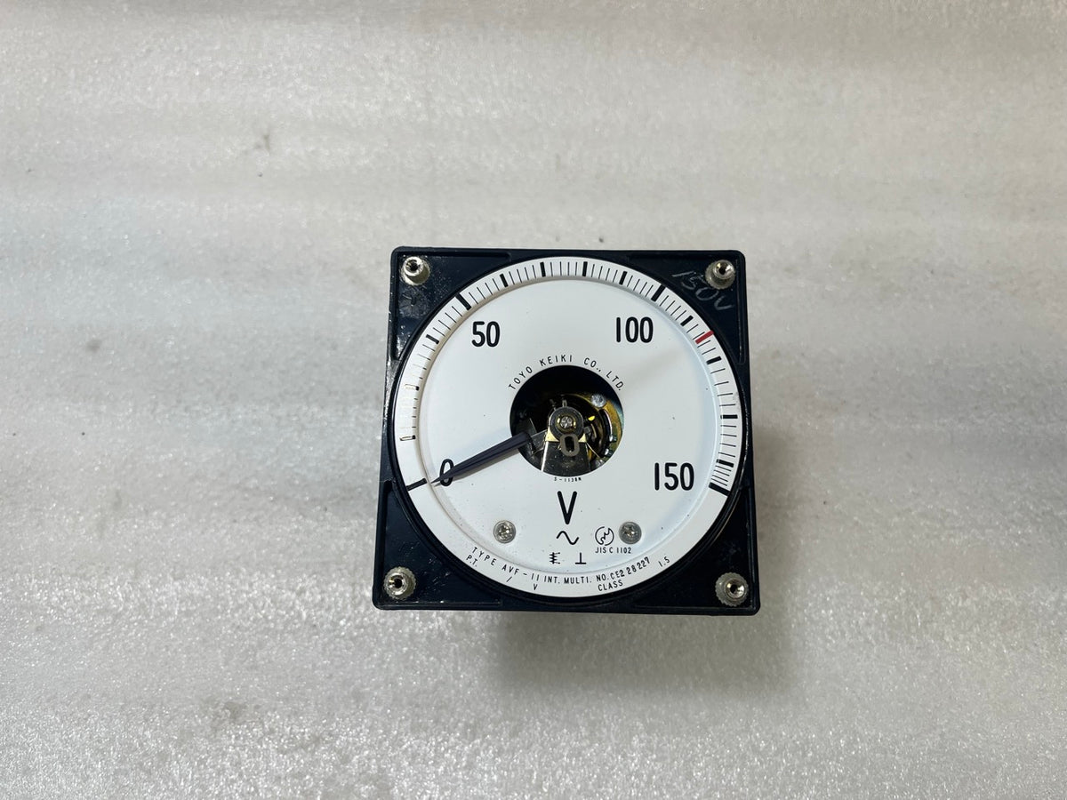 TOYO KEIKI AVF-11 AC VOLTMETER 0–150V ANALOG PANEL METER CLASS 1.5 JIS C1102
