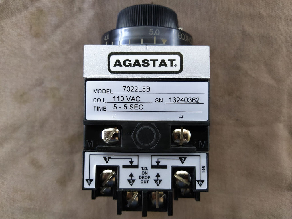 Agastat 7022L8B Timing Relay 110 VAC 5 Sec Timer