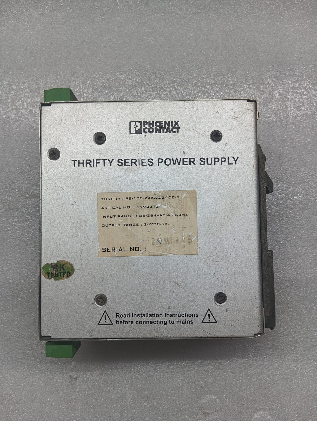 PHOENIX CONTACT 5792372 THRIFTY POWER SUPPLY 24VDC 5A