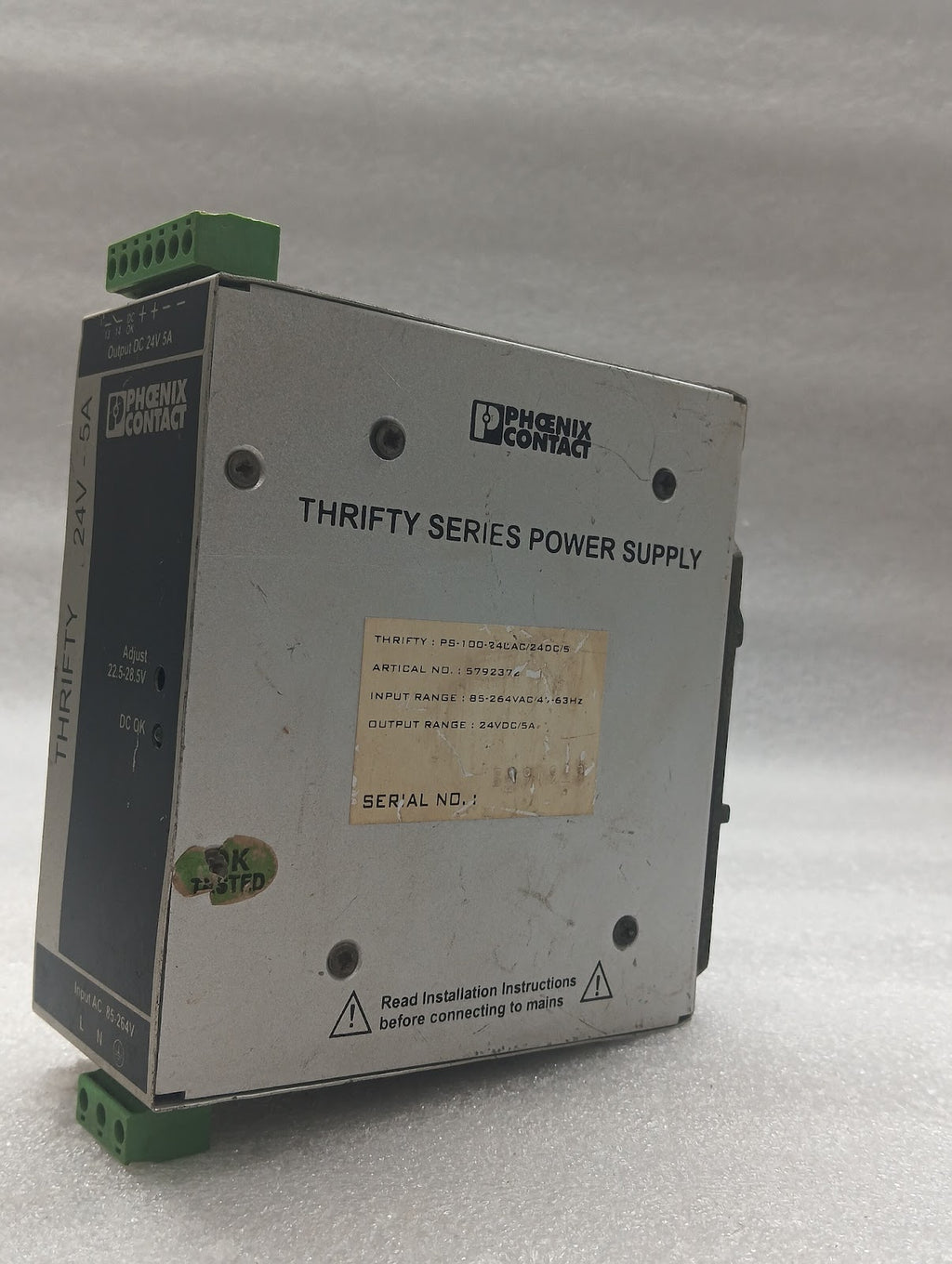PHOENIX CONTACT 5792372 THRIFTY POWER SUPPLY 24VDC 5A