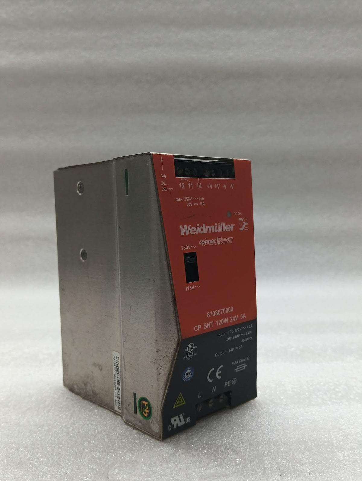 WEIDMULLER CP SNT 120W 24V 5A POWER SUPPLY 8708670000