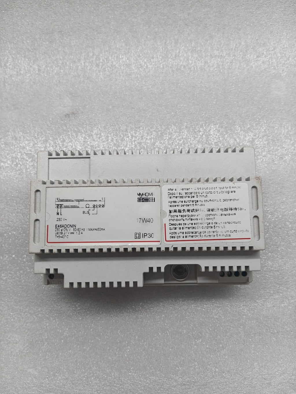 BTICINO MYHOME SCS E46ADCN POWER SUPPLY 17W40 230V E46ADCN