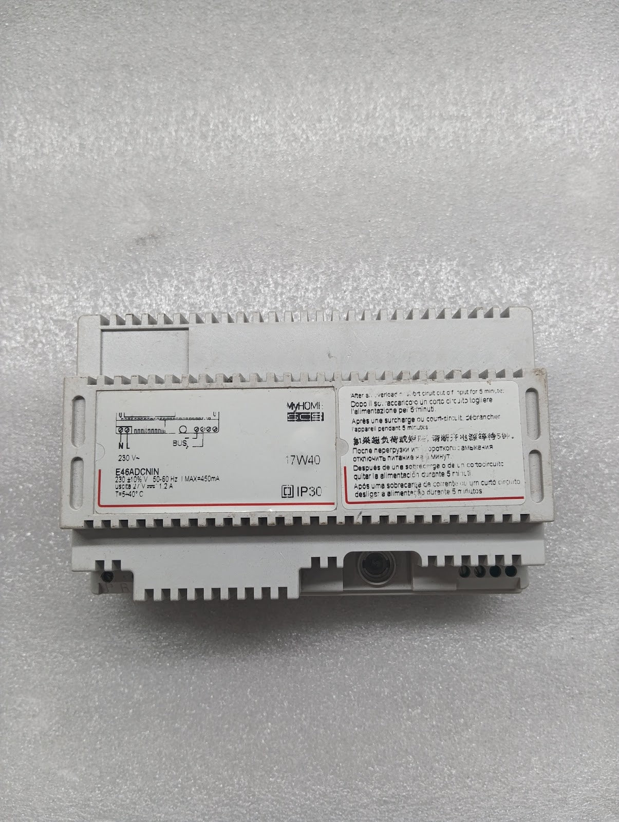 BTICINO MYHOME SCS E46ADCN POWER SUPPLY 17W40 230V E46ADCN