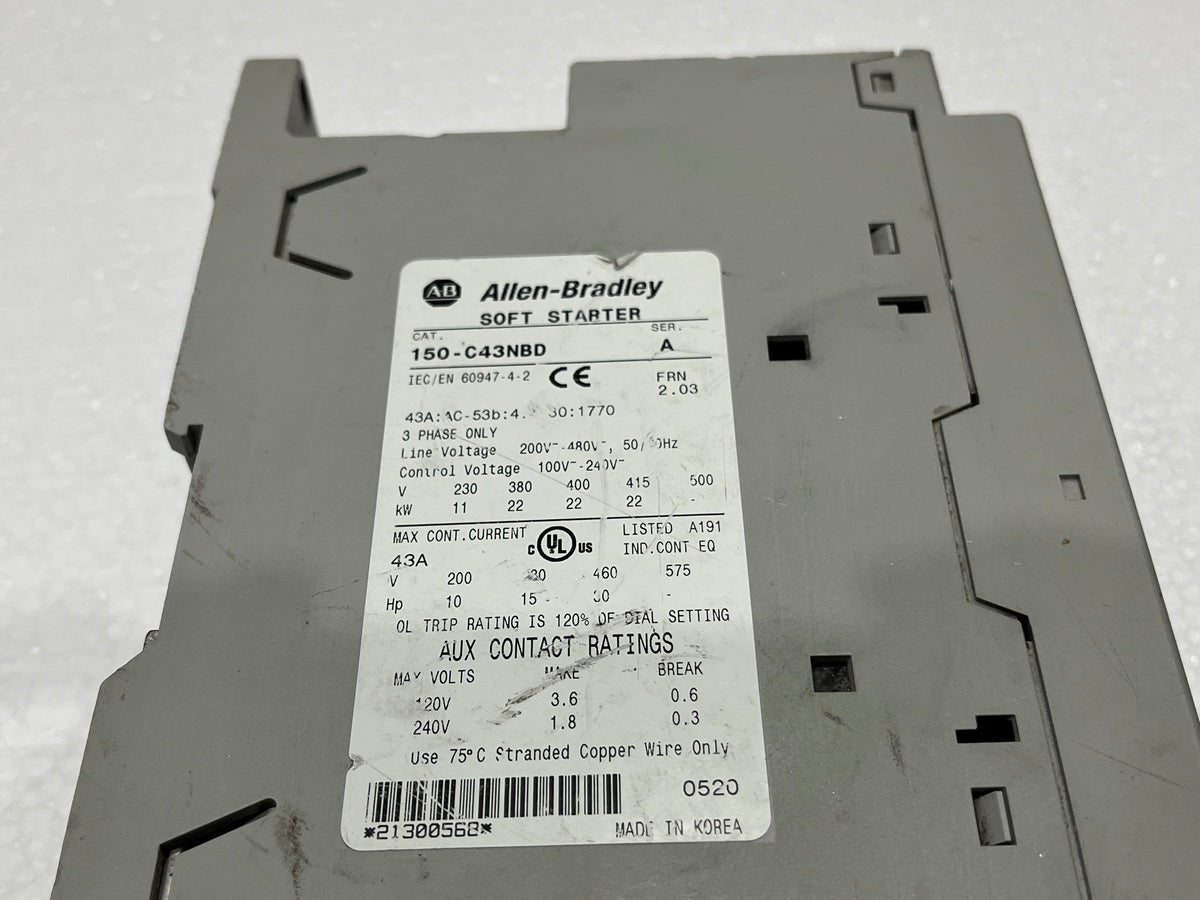 ALLEN BRADLEY CAT 150-C43NBD SER A SOFT STARTER
