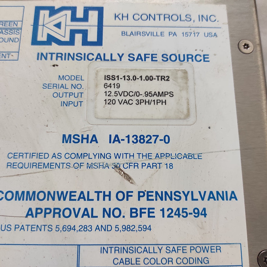 KH CONTROLS ISS1-13.0-1.00-TR2 INTRINSICALLY SAFE SOURCE