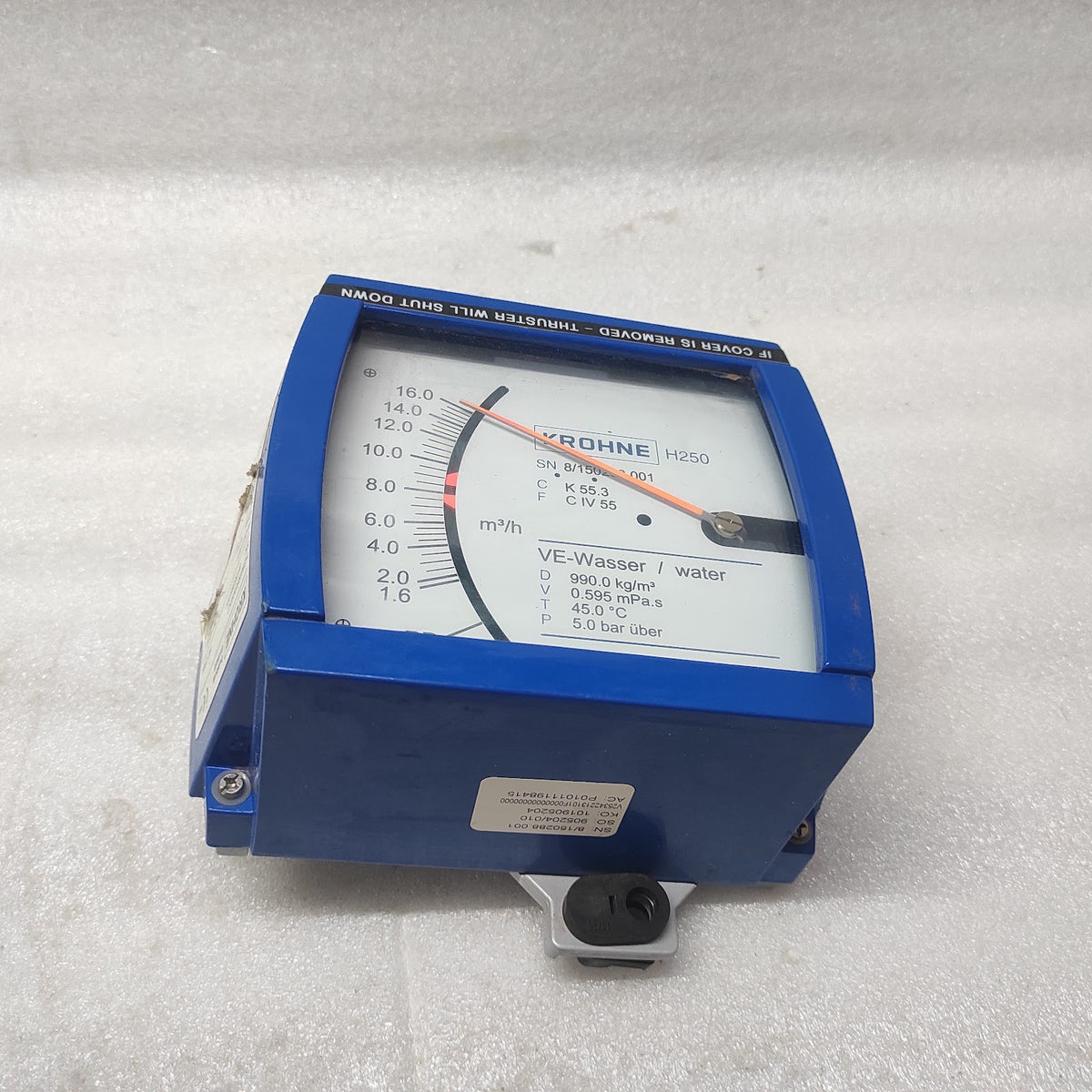 KROHNE H250 VARIABLE AREA FLOWMETER H250/RR/M9/K2 78BAR