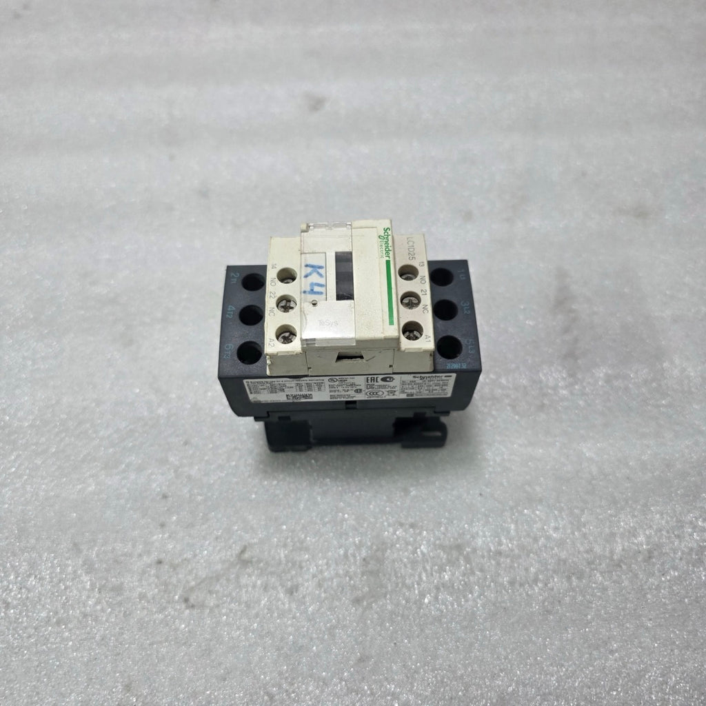 S ELECTRIC LC1D25 3 POLE AC CONTACTOR WITH 1NO + 1NC AUXILIARY CONTACTS 230V AC
