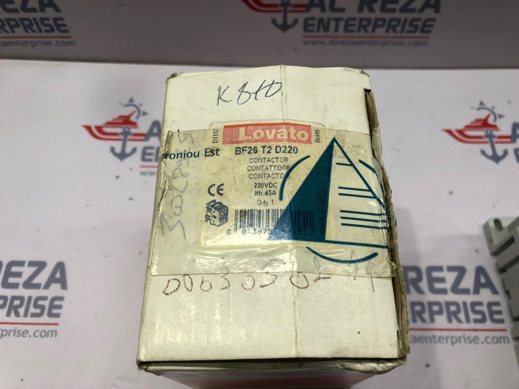 LOVATO BF26 T2 D220 CONTACTOR 220VDC 45A