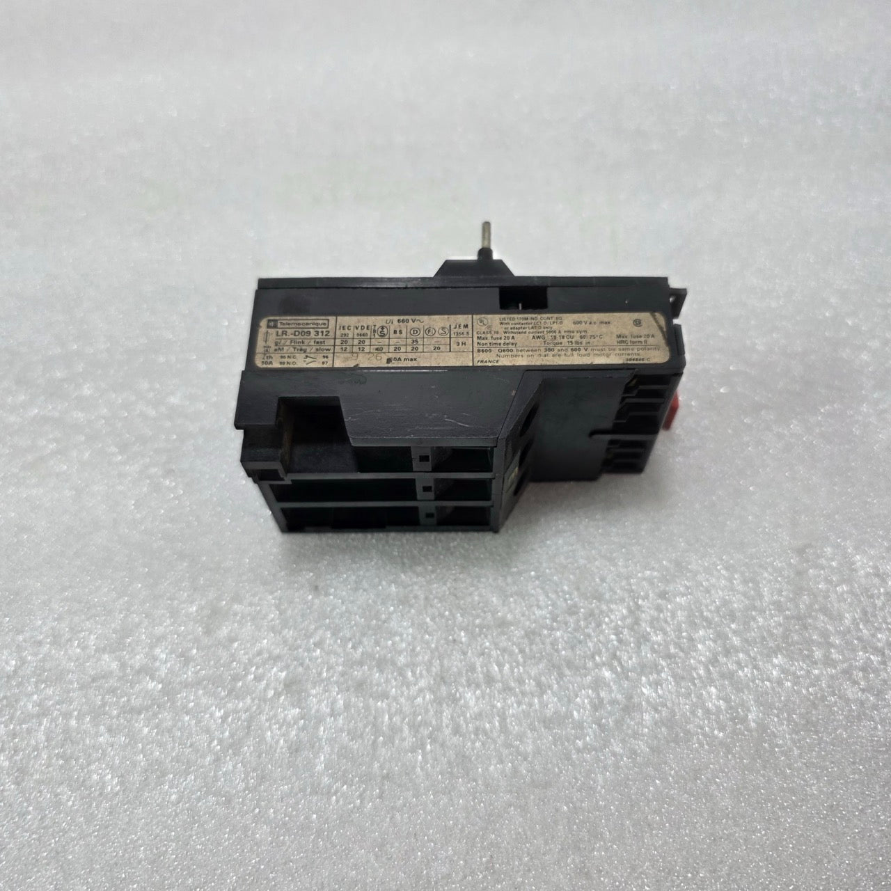 TELEMECANIQUE LR1-D09312 THERMAL OVERLOAD RELAY 5.5-8A CLASS 10 660V LR1D09312