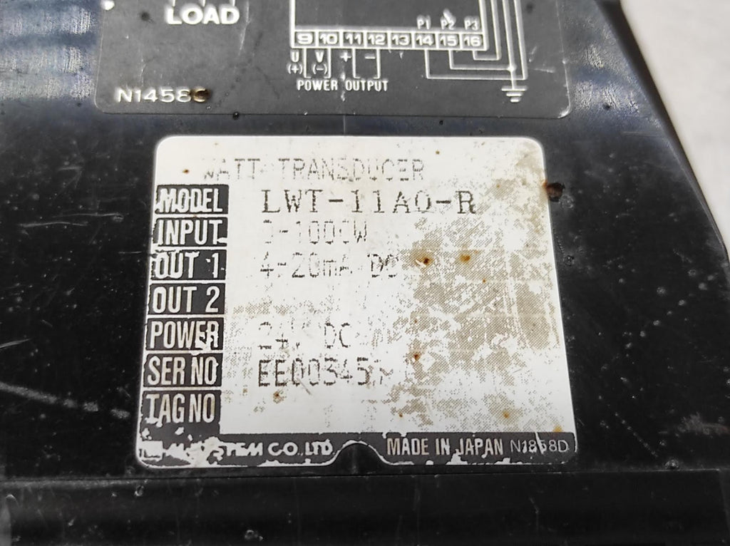 M-SYSTEM L-UNIT LWT-11AO-R WATT TRANSDUCER