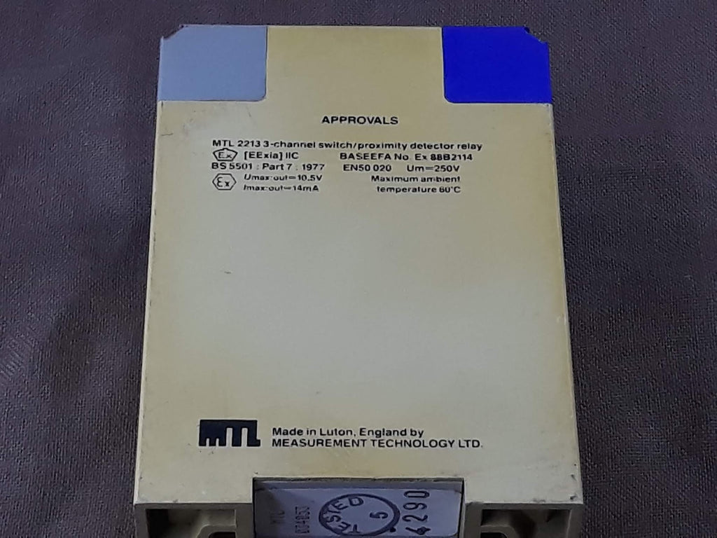 MEASUREMENT TECHNOLOGY MTL 2213 3 CHANNEL SWITCH PROXIMITY DETECTOR RELAY