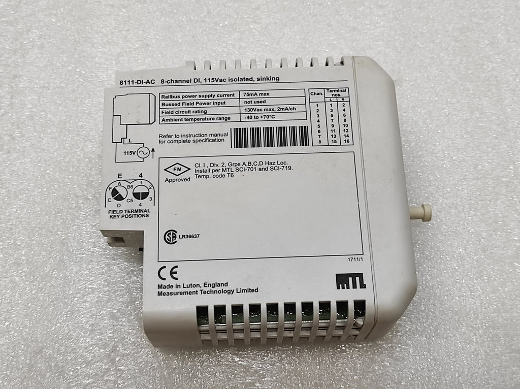 MEASUREMENT TECHNOLOGY 8111-DI-AC 8-CHANNEL DI 115V