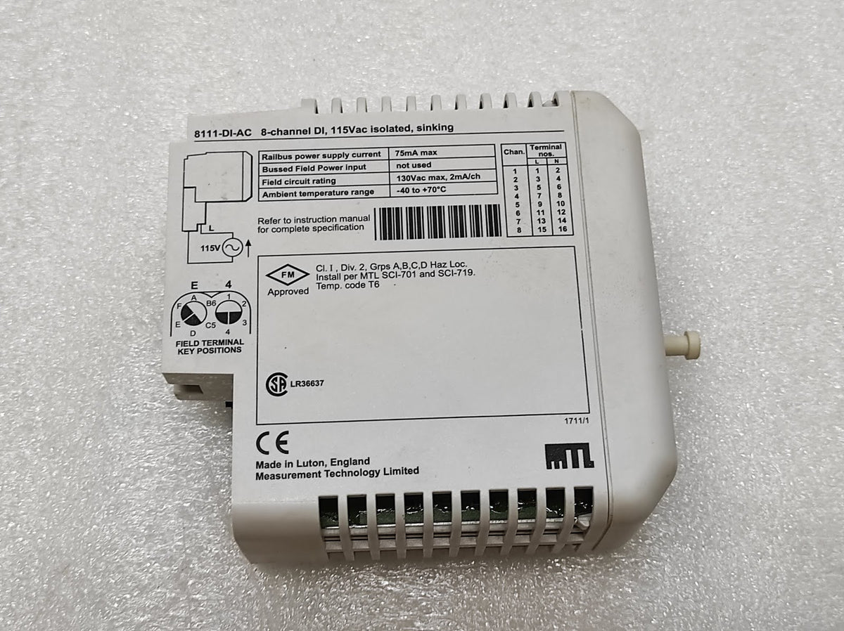 MEASUREMENT TECHNOLOGY 8111-DI-AC 8-CHANNEL DI 115V