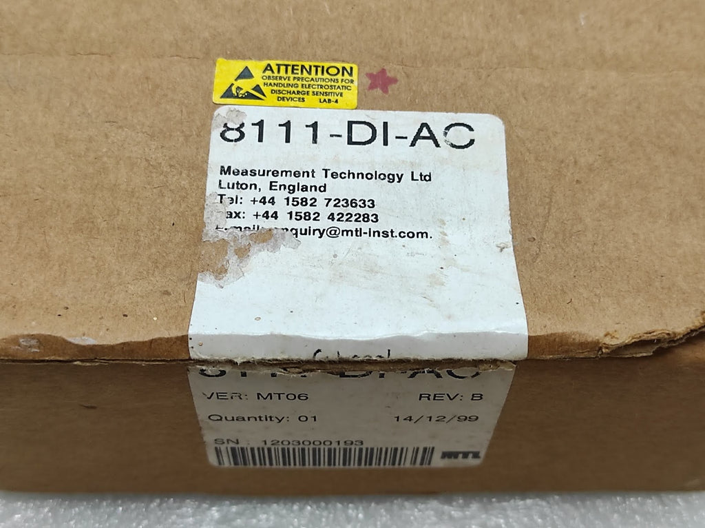 MEASUREMENT TECHNOLOGY 8111-DI-AC 8-CHANNEL DI 115V