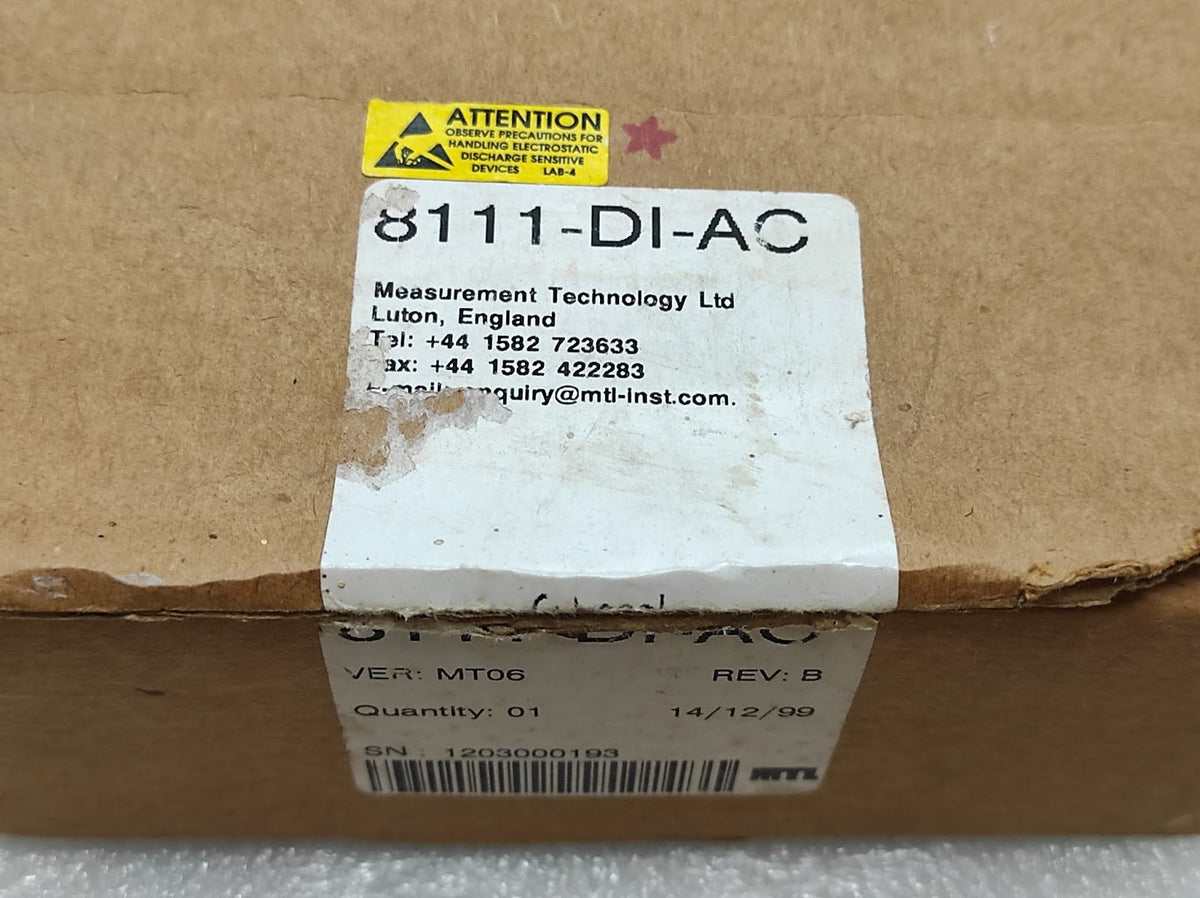 MEASUREMENT TECHNOLOGY 8111-DI-AC 8-CHANNEL DI 115V