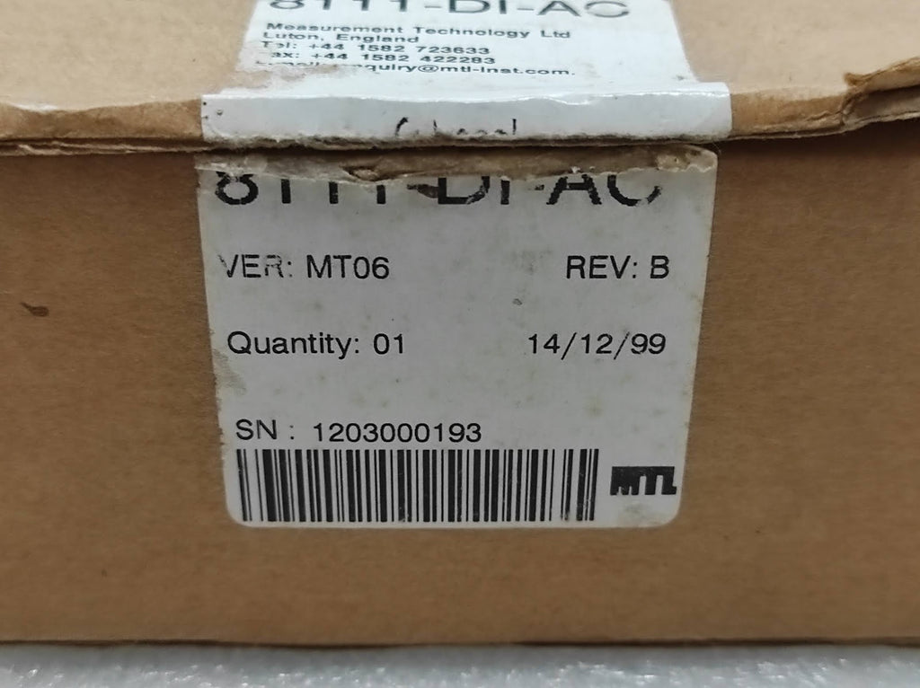MEASUREMENT TECHNOLOGY 8111-DI-AC 8-CHANNEL DI 115V
