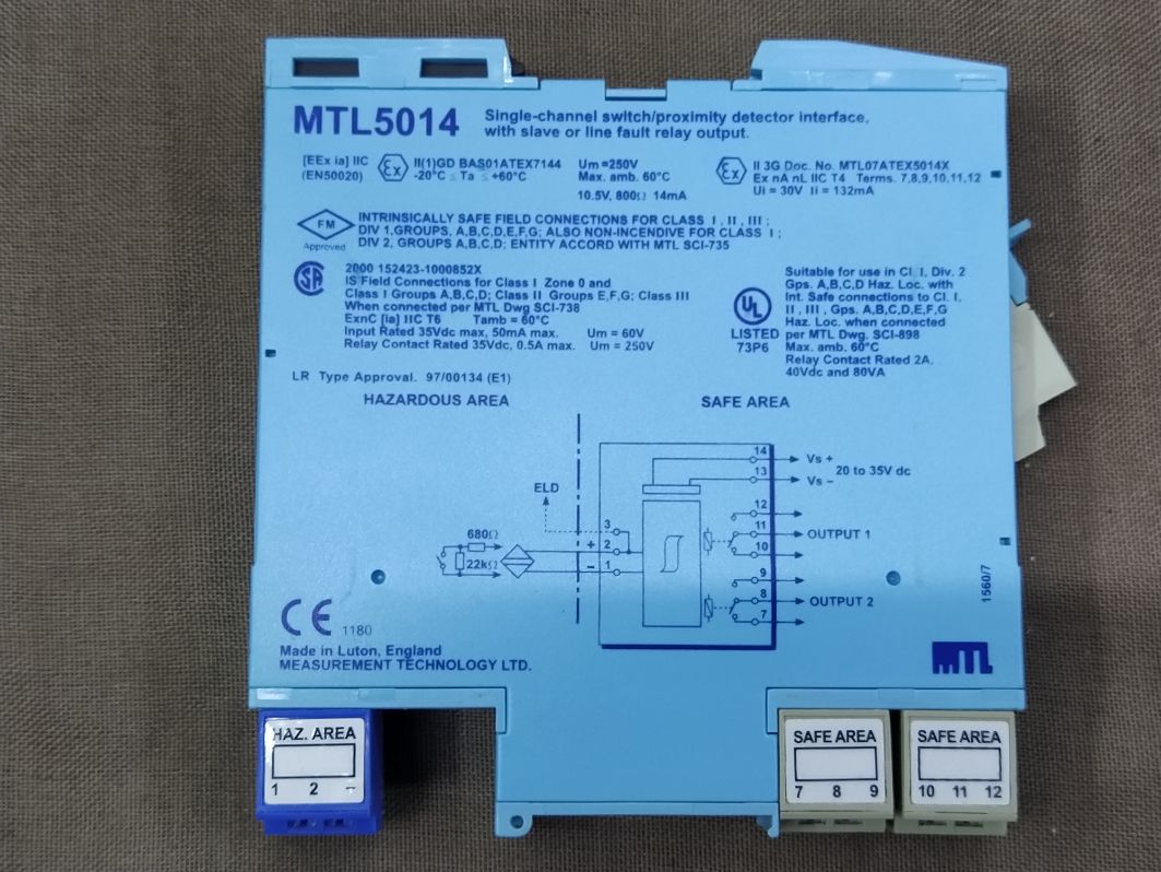 Measurement Technology MTL 5014 Single Channel Switch/Proximity Detector Interfa