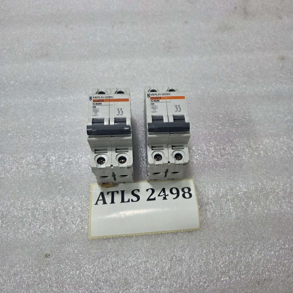 MERLIN GERIN MULTI9 C60N D6 2 POLE MCB 6A 400V CIRCUIT BREAKER