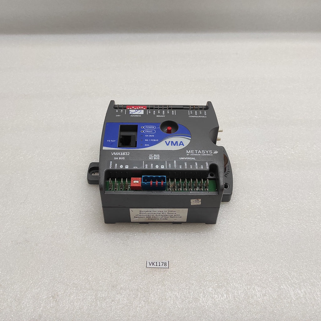 METASYS VMA1832 CONTROLLER 37-00610-00080 24VAC JOHNSON CONTROLS FOR PARTS ONLY