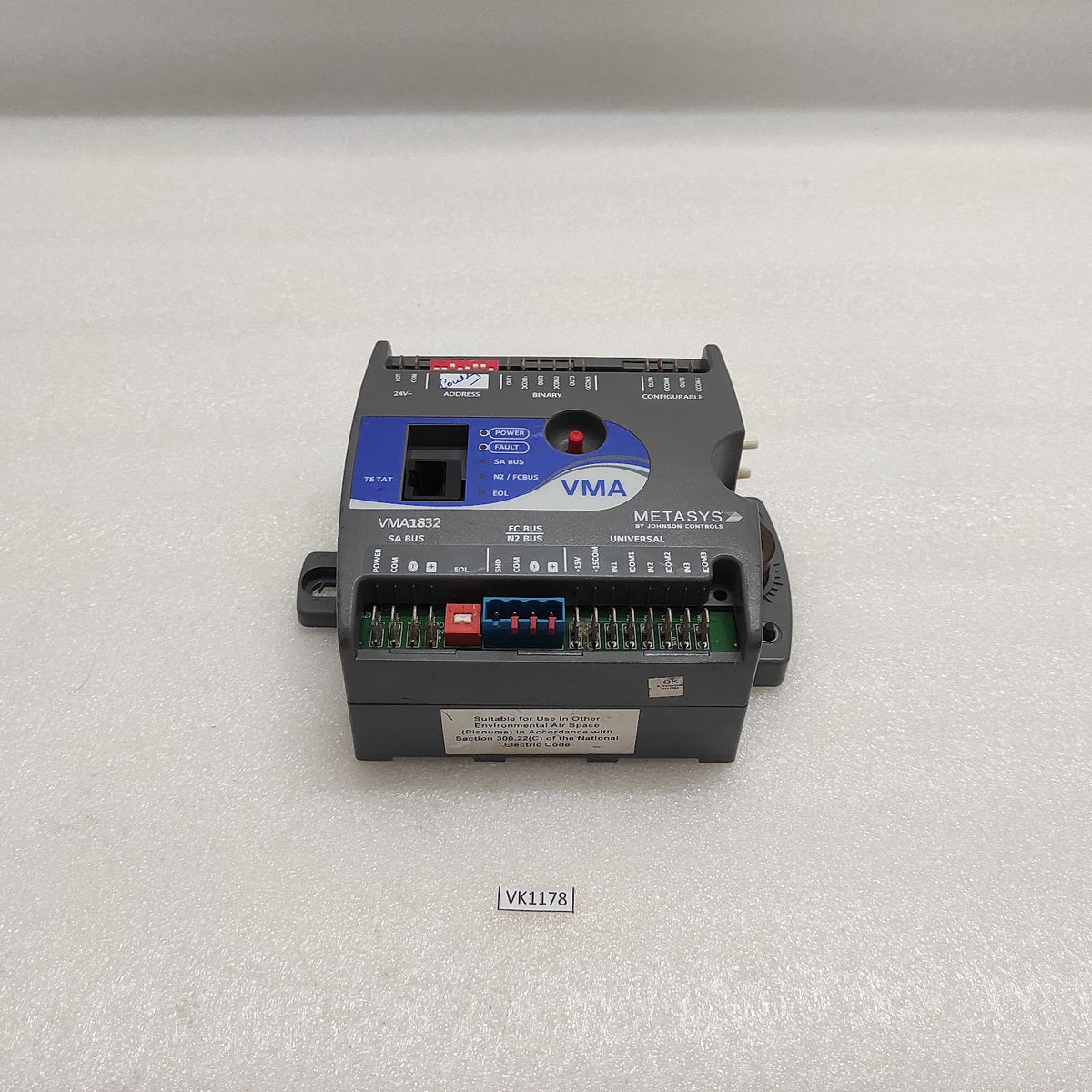 METASYS VMA1832 CONTROLLER 37-00610-00080 24VAC JOHNSON CONTROLS FOR PARTS ONLY