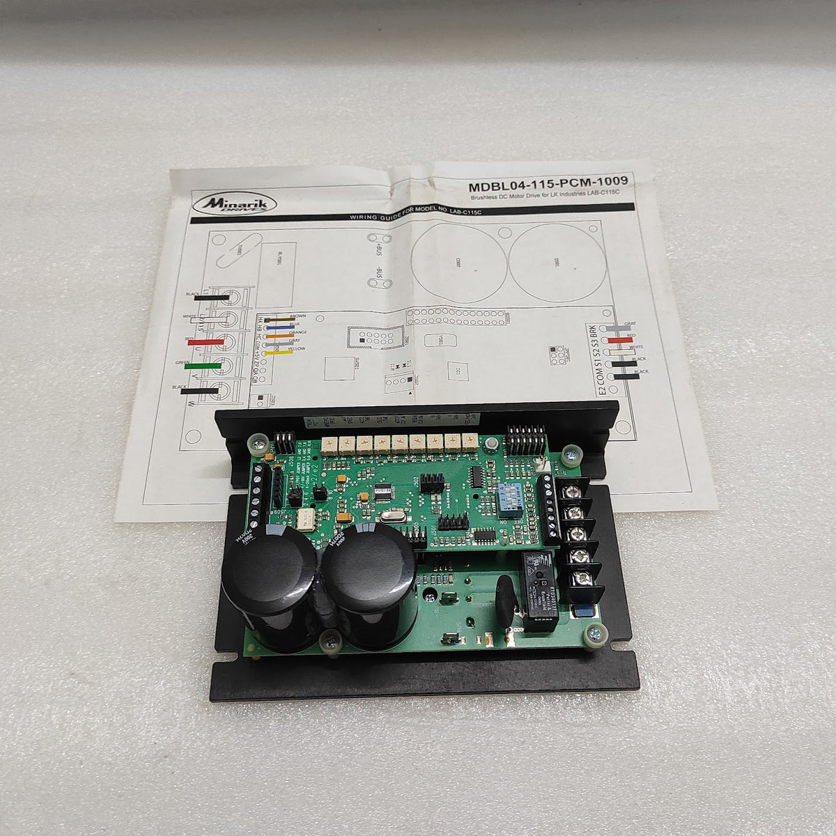 MINARIK DRIVES MDBL04-115-PCM-1009 BRUSHLESS DC MOTOR DRIVE 115VAC