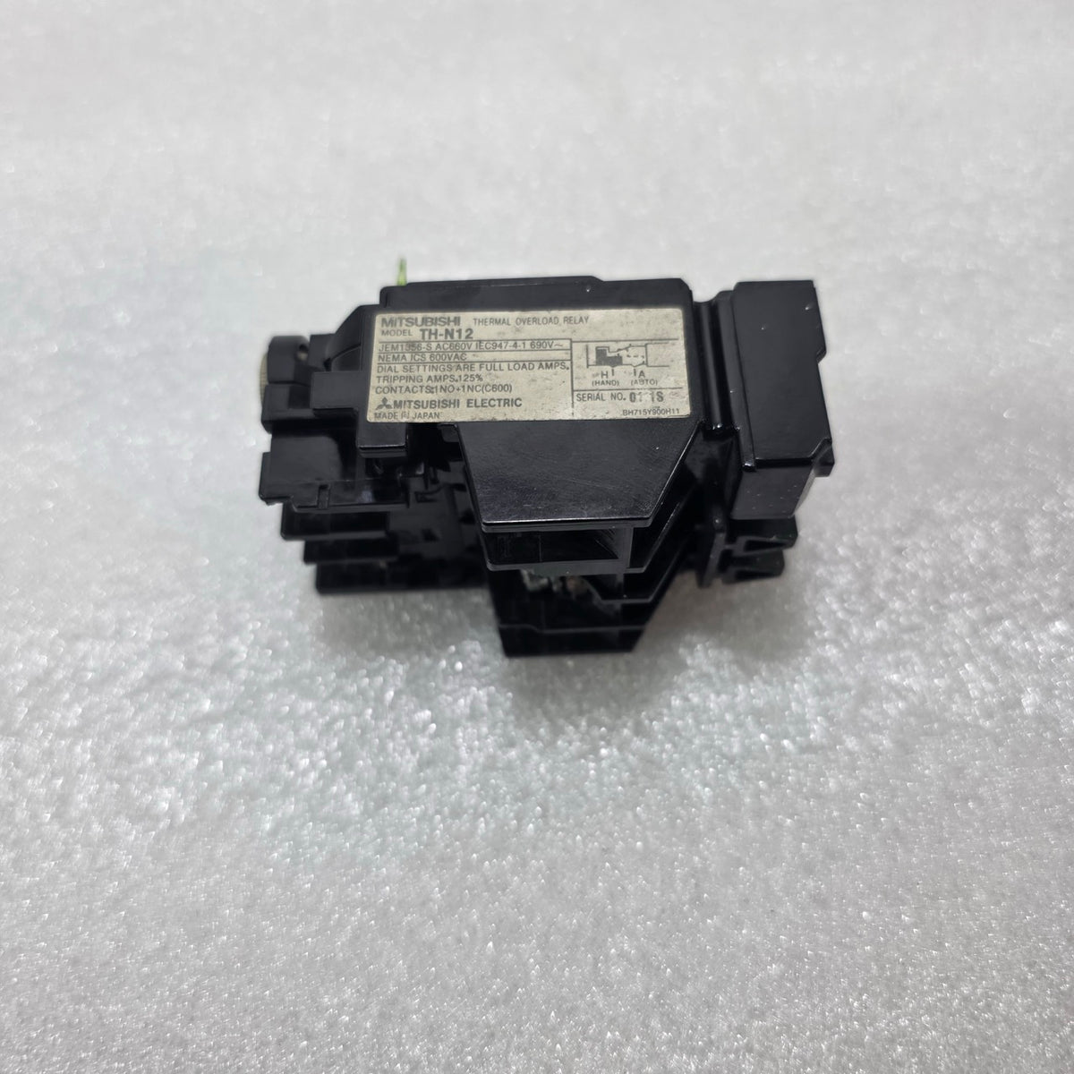 MITSUBISHI ELECTRIC TH-N12 THERMAL OVERLOAD RELAY 2.8-4.4A AC660V IEC947 MADE IN