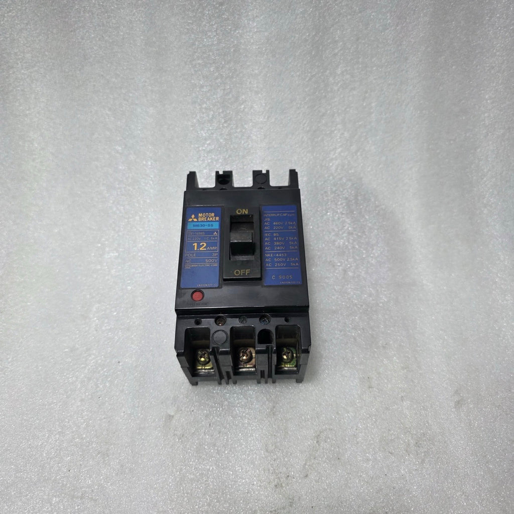 MITSUBISHI MB30-SS MOTOR BREAKER 1.2A 3 POLE MPCB 500V AC
