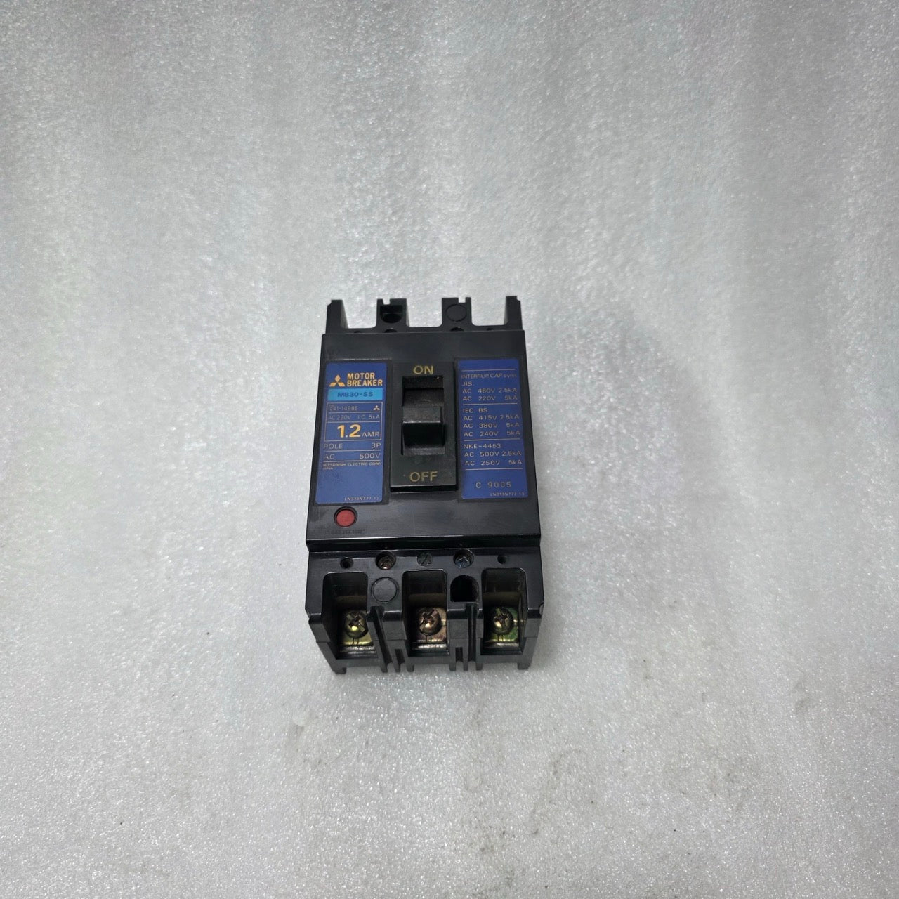 MITSUBISHI MB30-SS MOTOR BREAKER 1.2A 3 POLE MPCB 500V AC