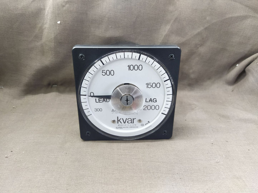 Mitsubishi LP-110NVAR Var Meter 2000 KVAR 5A CT 2500/5 110V VT 600/110 LEAD-LAG