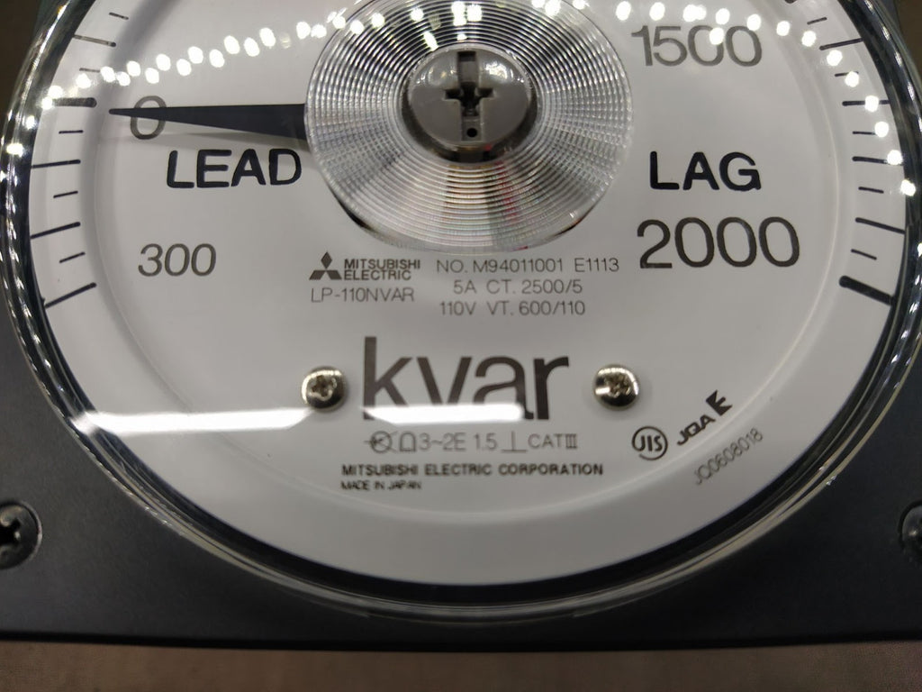Mitsubishi LP-110NVAR Var Meter 2000 KVAR 5A CT 2500/5 110V VT 600/110 LEAD-LAG