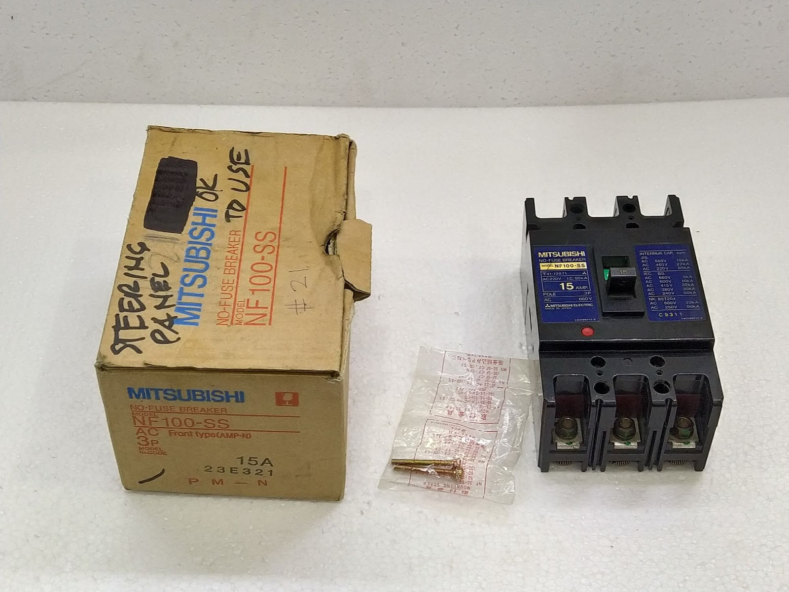 Mitsubishi NF100-SS No-Fuse Breaker 15A 3P 660V NF100SS