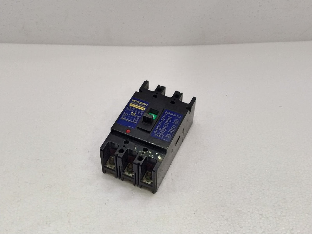 Mitsubishi NF100-SS No-Fuse Breaker 15A 3P 660V NF100SS