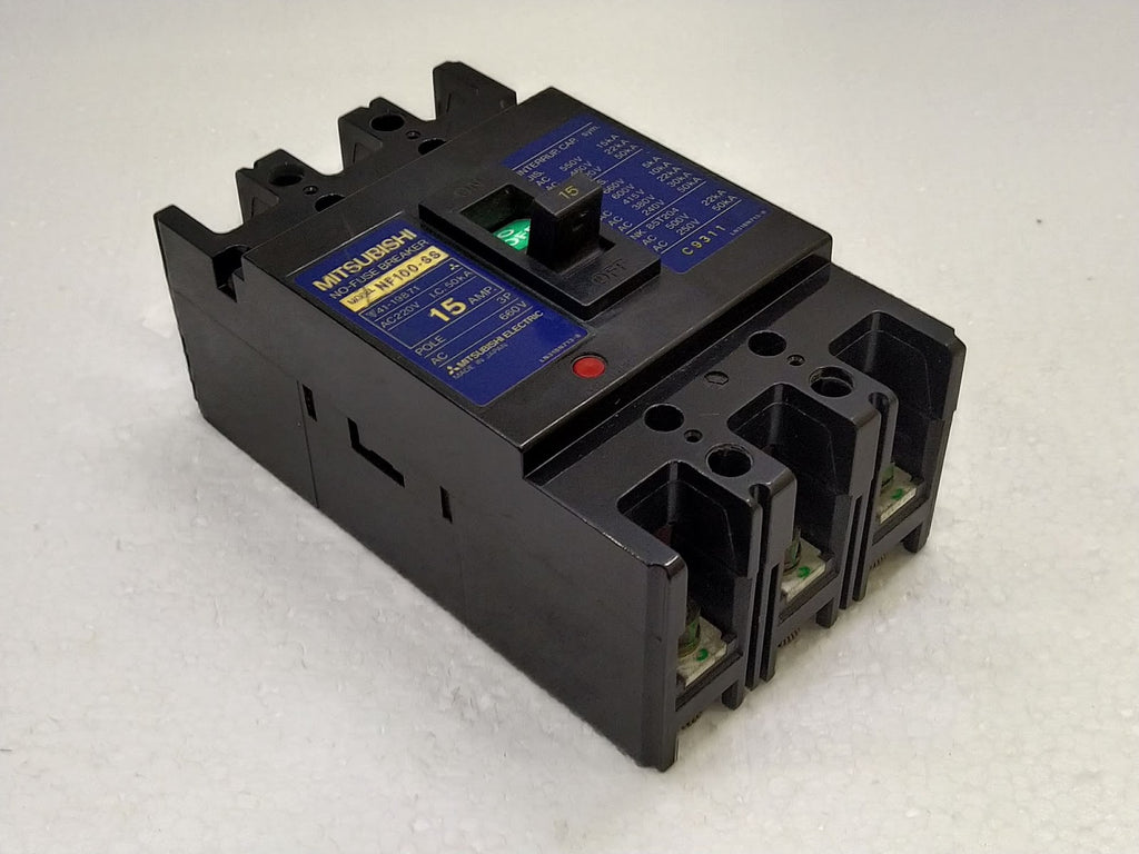 Mitsubishi NF100-SS No-Fuse Breaker 15A 3P 660V NF100SS