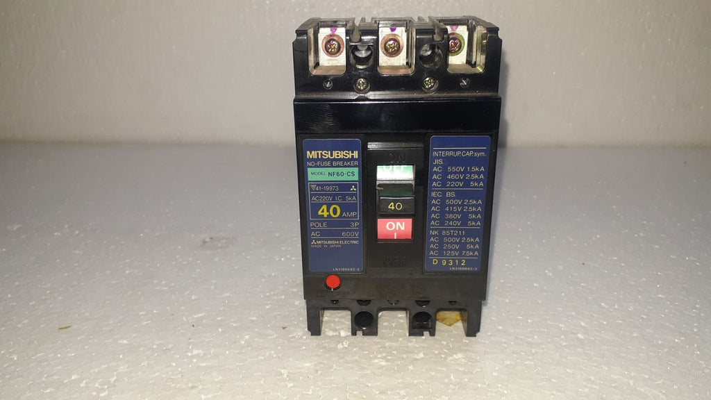 Mitsubishi NF60-CS No-Fuse Breaker 40A 3P 600V NF60CS