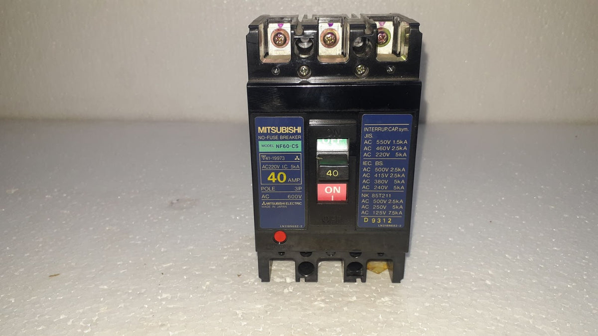 Mitsubishi NF60-CS No-Fuse Breaker 40A 3P 600V NF60CS