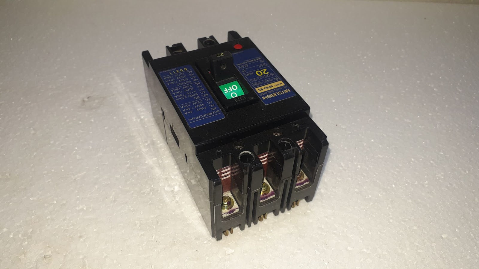 Mitsubishi NF60-SS No-Fuse Breaker 20A 3P 600V NF60SS