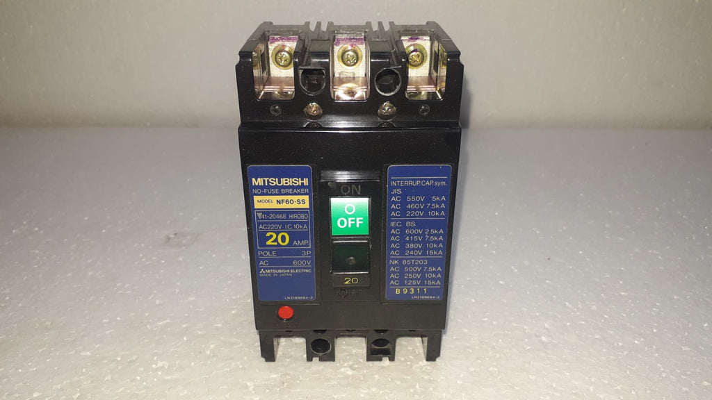 Mitsubishi NF60-SS No-Fuse Breaker 20A 3P 600V NF60SS