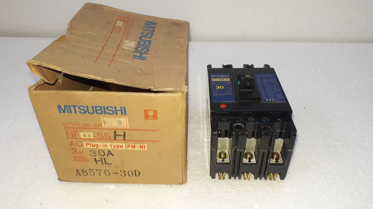 Mitsubishi NF60-SS No Fuse Breaker 30A 3P 600V NF60SS