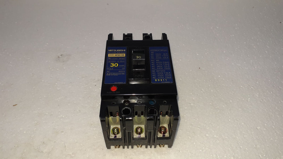 Mitsubishi NF60-SS No Fuse Breaker 30A 3P 600V NF60SS