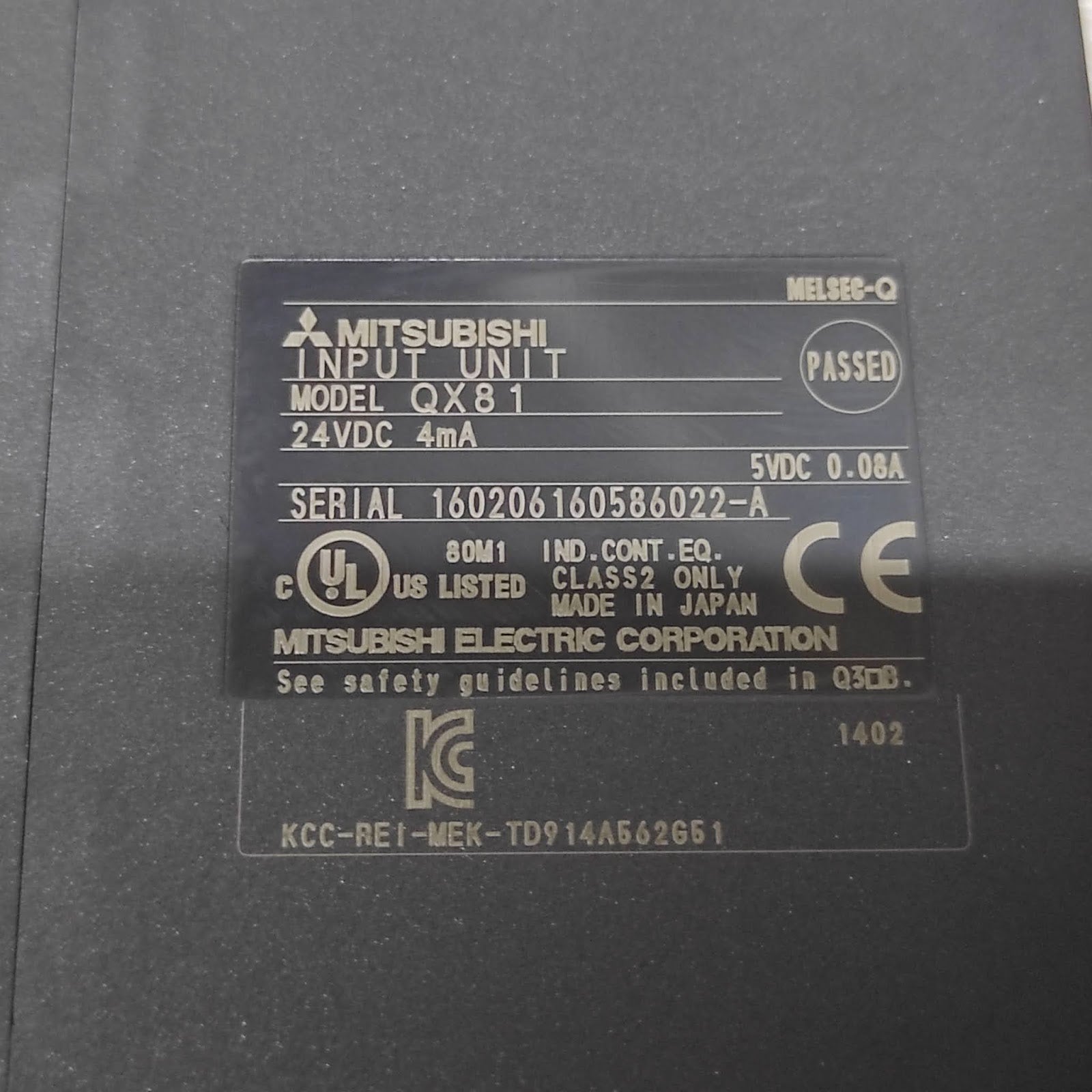 MITSUBISHI QX81 INPUT UNIT