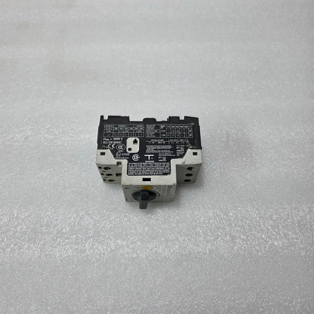 MOELLER PKZM0-6.3 MOTOR PROTECTION CIRCUIT BREAKER 4–6.3A MANUAL MOTOR STARTER